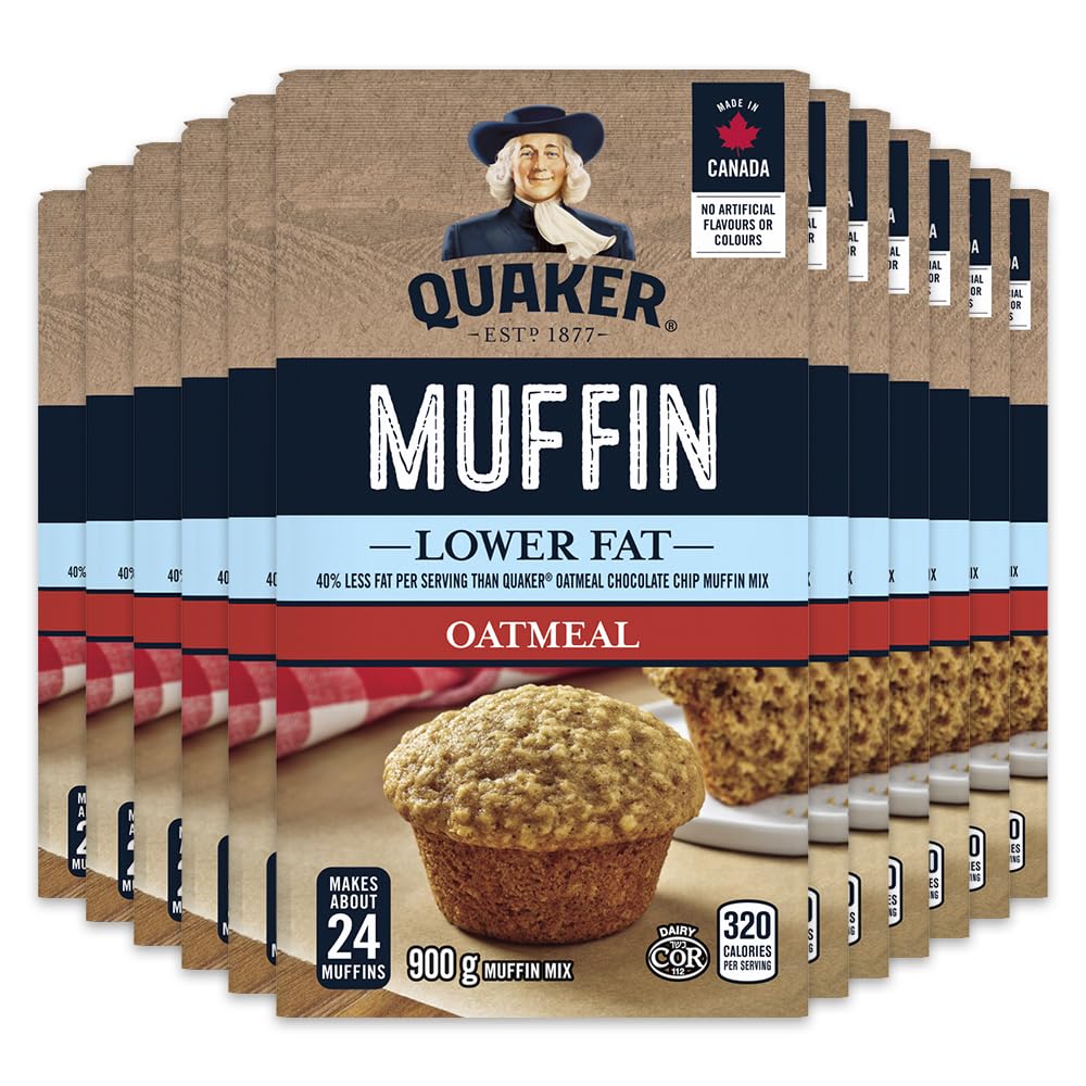Quaker Multipack Quaker Oatmeal Low-Fat Muffin Mix, Multi-Pack, 900g (Pack of 12 ...