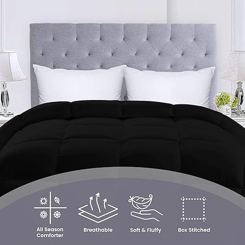Miniatura 2 de Utopia Bedding Edredón para todas las estaciones, 250 GSM, edredón alternativo de plumón suave, relleno de fibra siliconada de felpa, cosido en caja