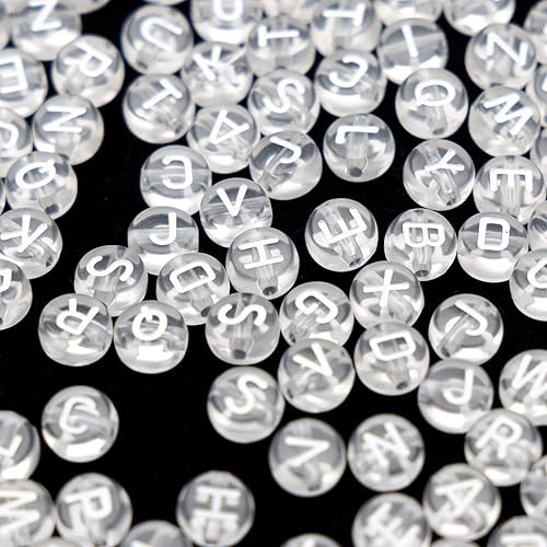 Miniatura 3 de 1400 cuentas acrílicas de letras de 0.157 x 0.27 pulgadas para hacer joyas, cuentas del alfabeto para hacer pulseras, cuentas de bricolaje para