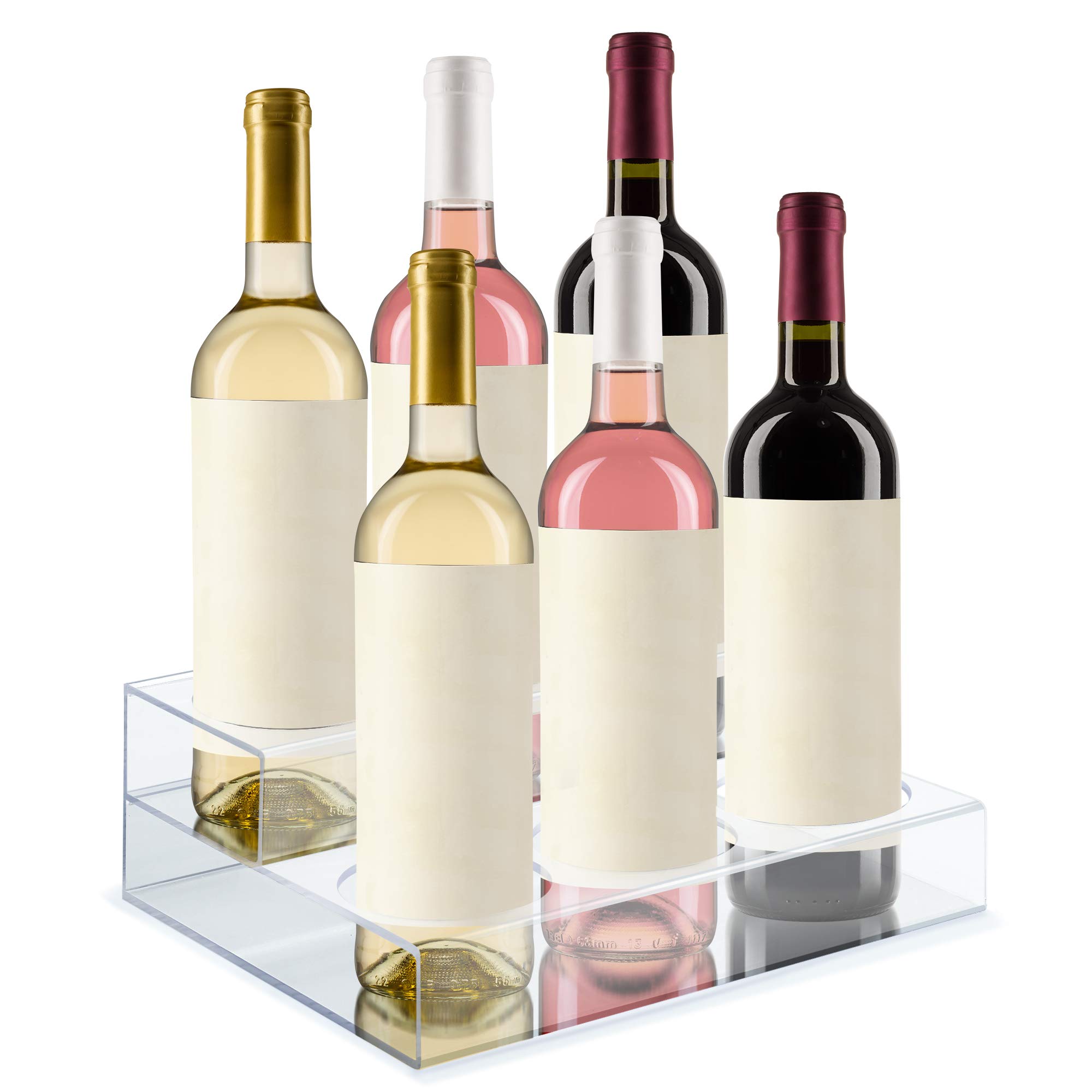 Buy Acrylic Clear Wine Bottle Holder & Coffee Syrup Rack, 2 Tier Syrup