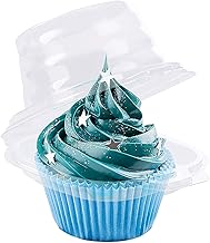 50 PCS Individual Cupcake Containers, Single Compartment Cupcake Containers, Disposable Stackable Cupcake Boxes, Deep Dome, Clear Plastic, BPA-Free, Special Cake Boxes Individual for Holiday Party