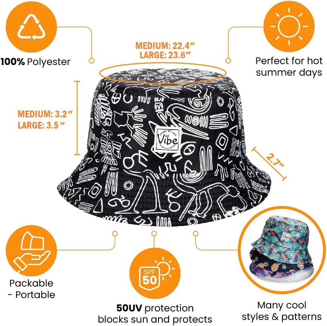 Vibe Festival Gear Bucket Hat Unisex for Men Women Fashion Fishing Hat Cute Fisherman Cap - Image 2