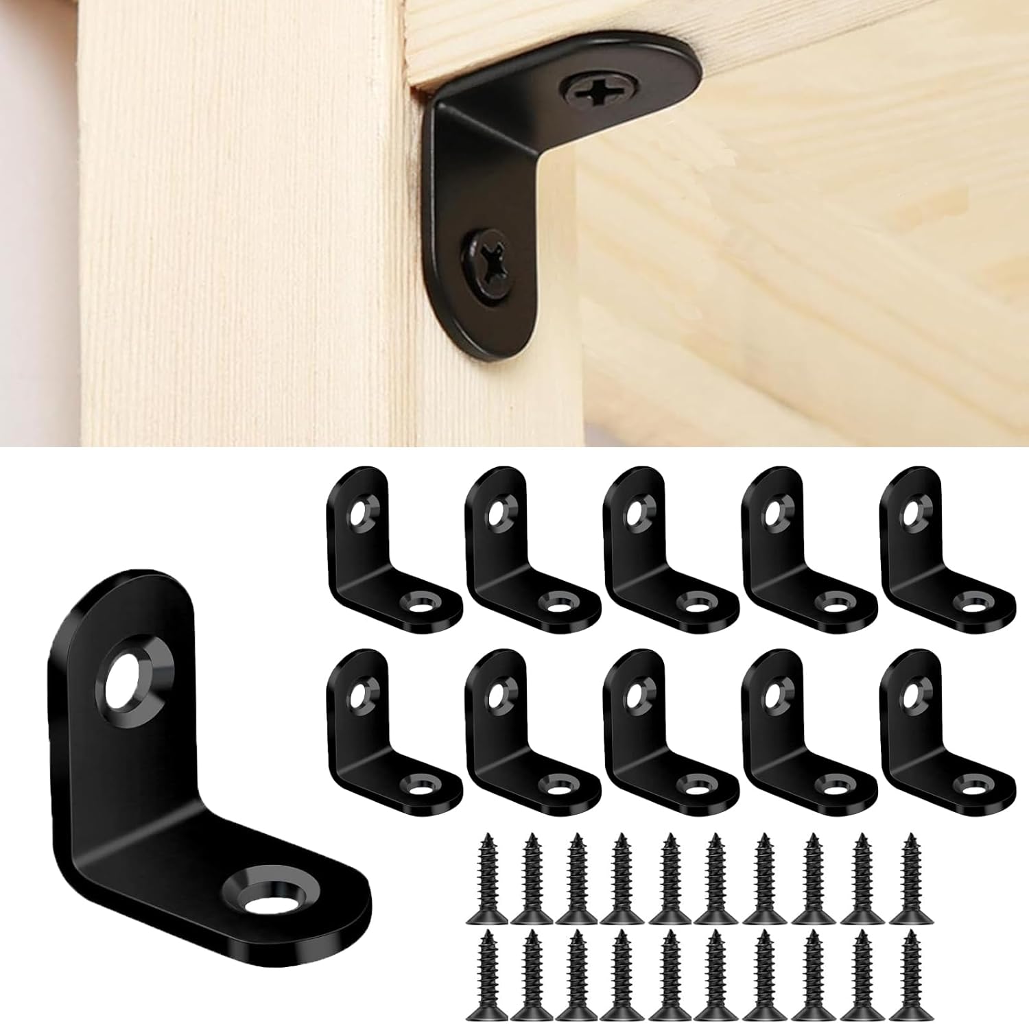 2 Pack Floating Shelf Brackets, 6 Inch Heavy Duty Industrial Metal L Brackets for Shelves