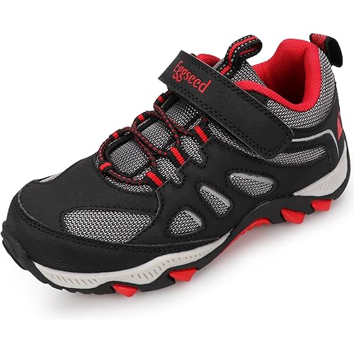 UOVO Boys Shoes Water Resistant Hiking Boots Kids Outdoor Walking Shoes Non Slip Ankle Athletic Sneaker Anti Collision Size 9.5 Toddler to 4.5 Big Kids