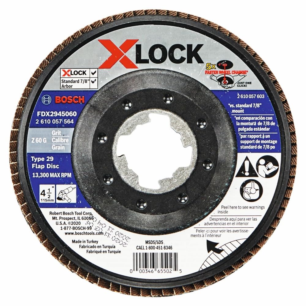 BOSCH FDX2945060 Lot de 10 disques à lamelles X-Lock Type 29 Grain 60 11,4 cm