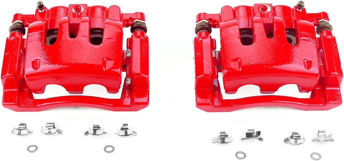 Power Stop Caliper Set For Ford F-250 Super Duty 2008-2012, Ford F-350 Super Duty 2007-2011 [Model Specific] Rear Pair of High-Temp Red Powder Coated Calipers S5076