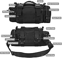 Vista 3 de BraveHawk OUTDOORS Bolsa para Manillar de Bicicleta, Bolsa Táctica Multiuso de Cintura de Nylon Oxford 900D Resistente al Agua MOLLE para Ciclismo