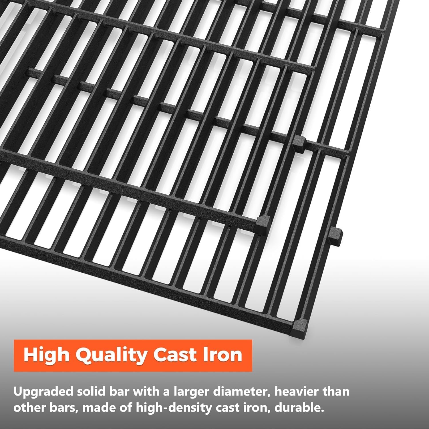 QuliMetal 17.5" Grill Grates and SUS304 Warming Rack for Weber Spirit 300 and GS4 Spirit II 300 Series Gas Grills with Front Control Knobs