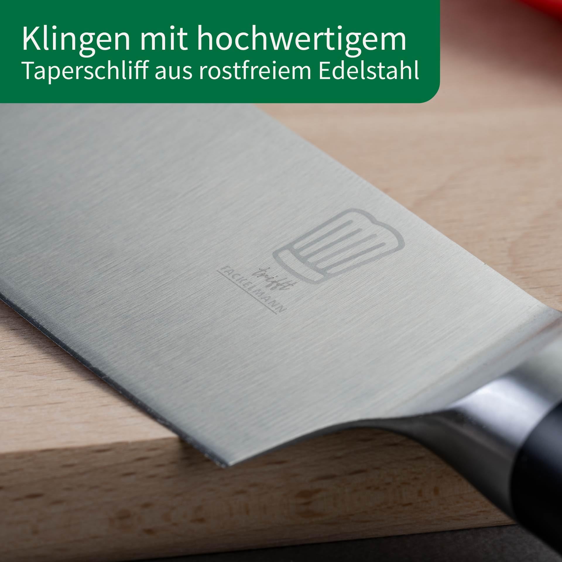 Chefkoch trifft Fackelmann Premium Messerblock aus FSC-zertifiziertem Holz – 6-teilig, mit Antirutsch-Füßen und Edelstahlklingen