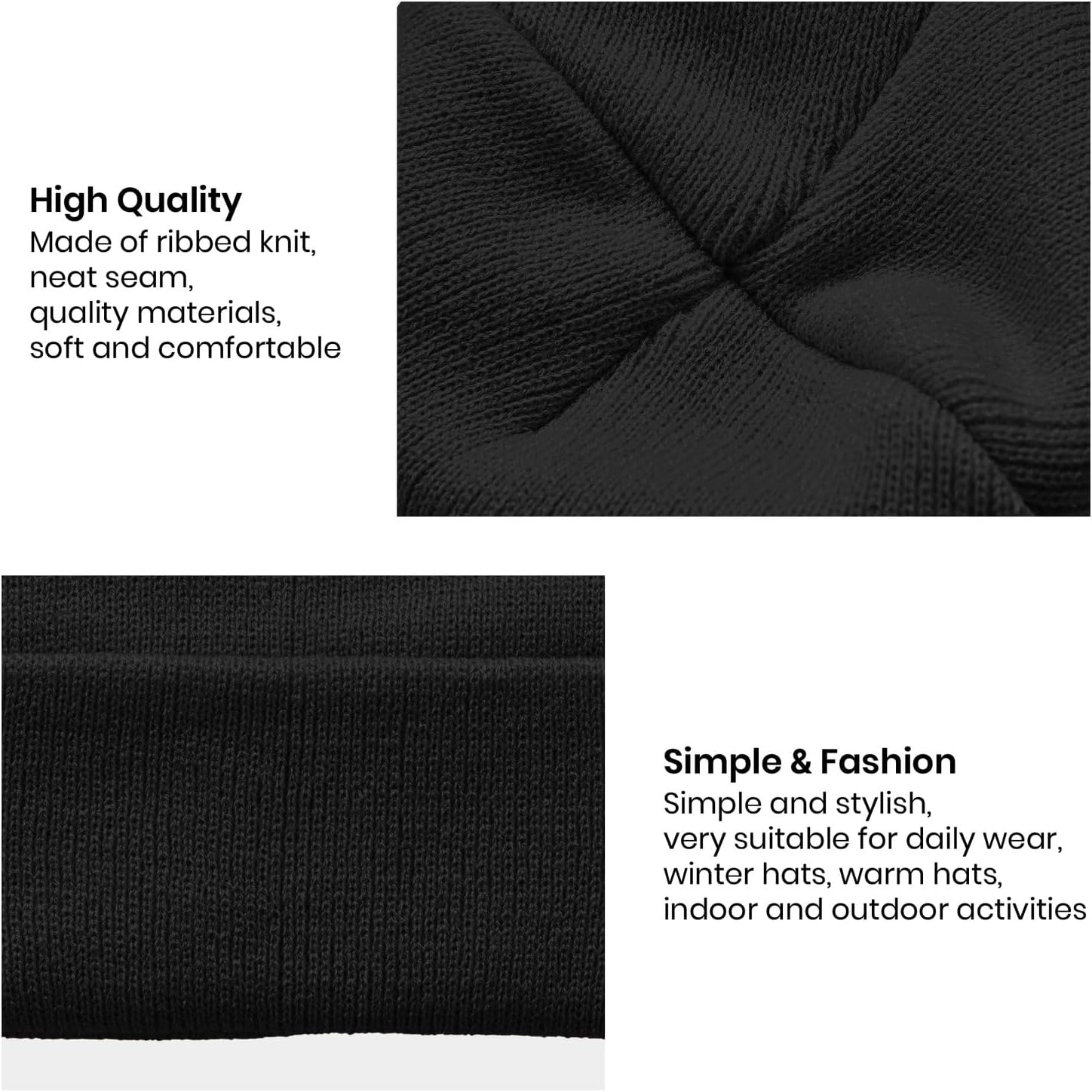 Spooky Horror Devil Horned Embroidery Beanie Knit Hat for Men Women, Casual Skull Knit Cap - Image 8