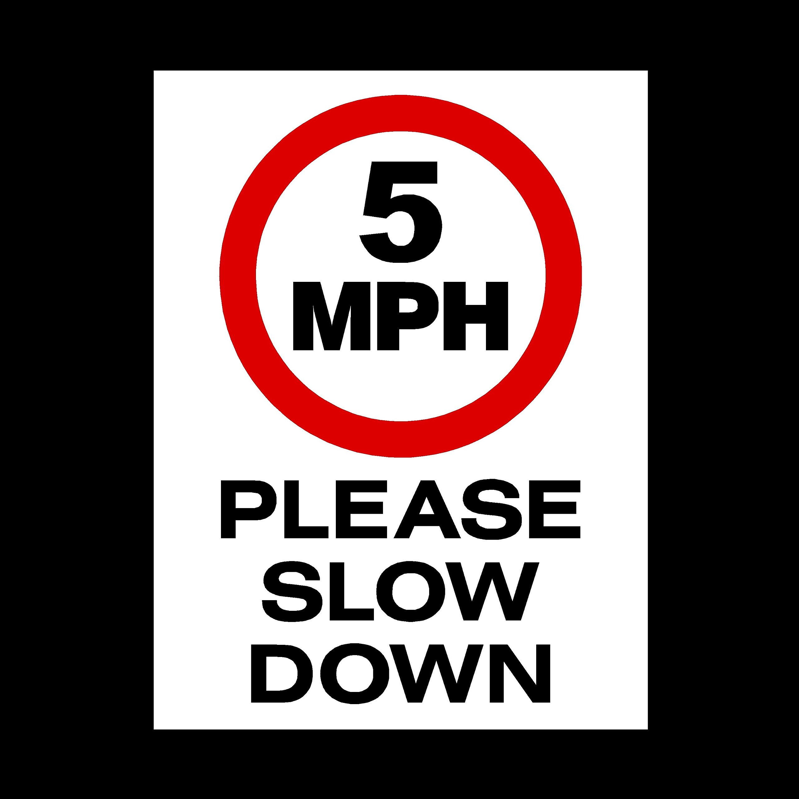 Ussp&S 5 Mph Please Slow Down 3Mm Metal Sign - Private Property, Parking, Clamping, Disabled, Driveway, Do Not Block (Misc98)