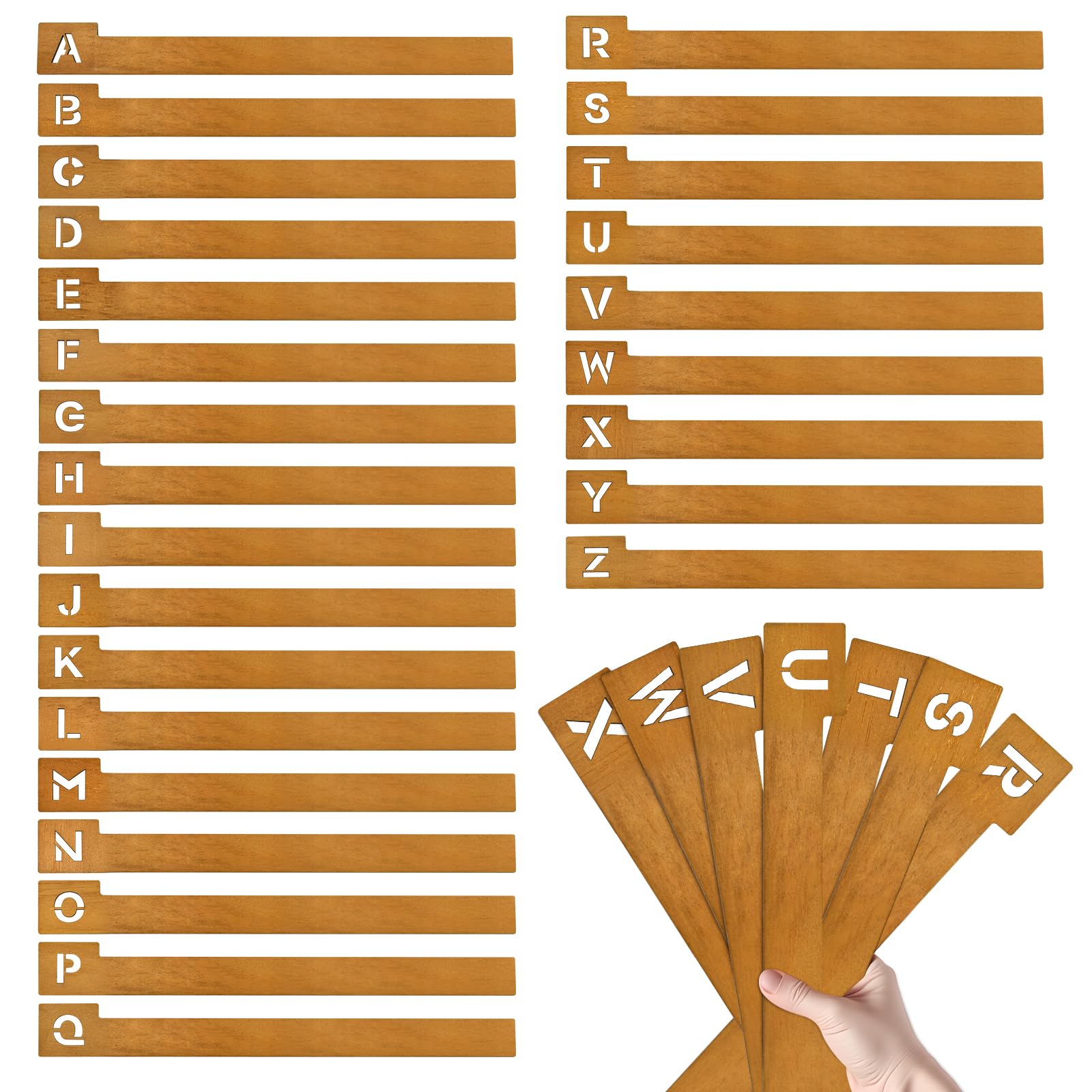 Xygobla 26 PCS Vinyl Record Dividers,Wooden Alphabetical A-Z Record Organizer Tabs Horizontal and Vertical Vinyl Dividers Record Holder Organizer Guide for Album CD DVD Media Book Shelf Storage