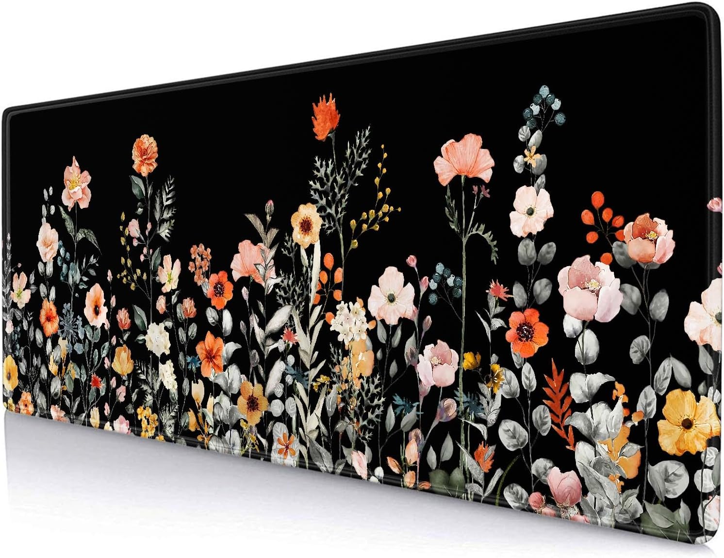 LTHAOGUO Garden Blooming Flowers Desk Pad, Colourful