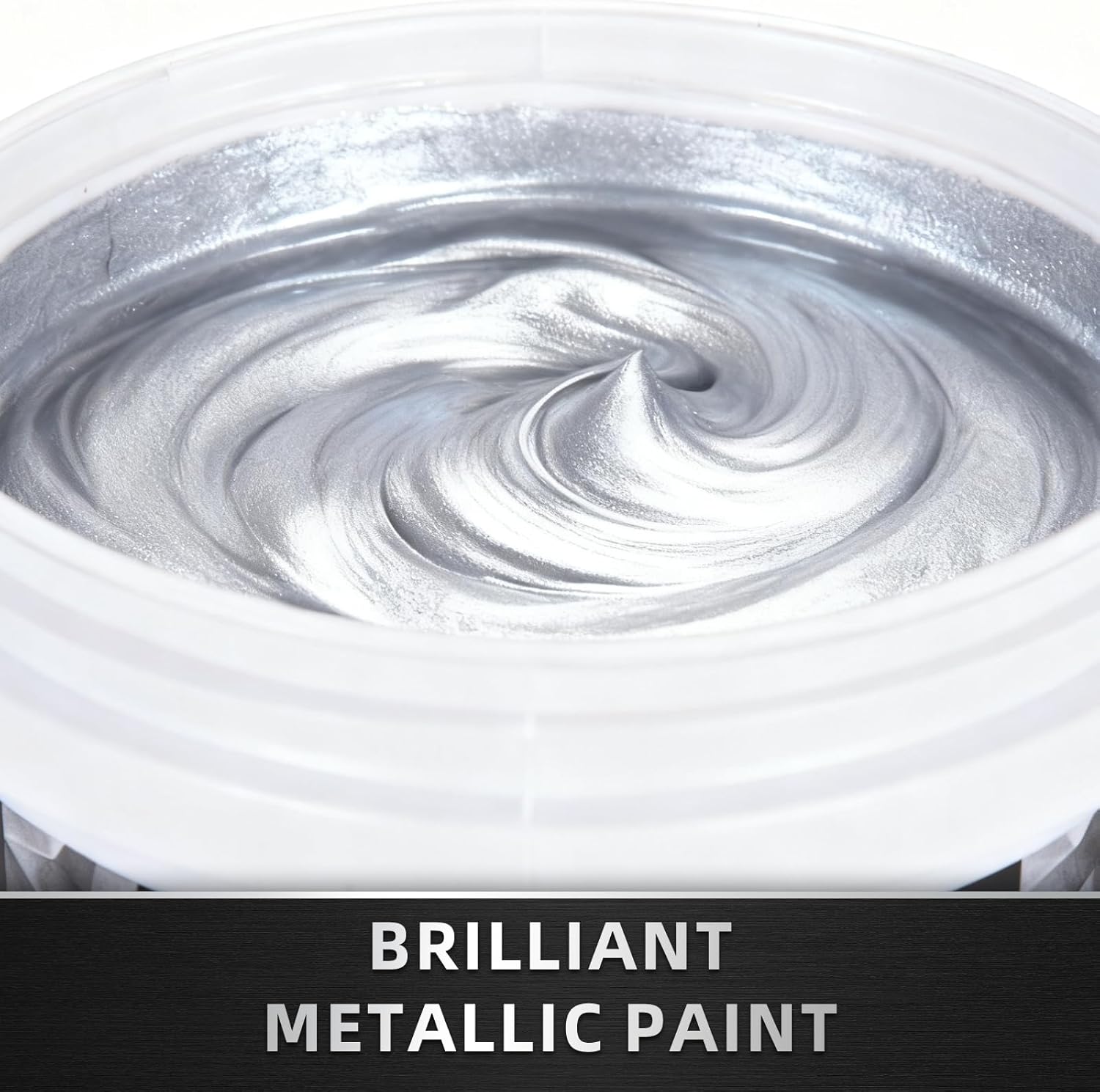 Falling in Art Silver Metallic Acrylic Paint, 33.8 Oz Heavy Body Silver Leaf Paint, Non-Toxic Art Paints for Metal, Furniture, Canvas, and DIY Crafts