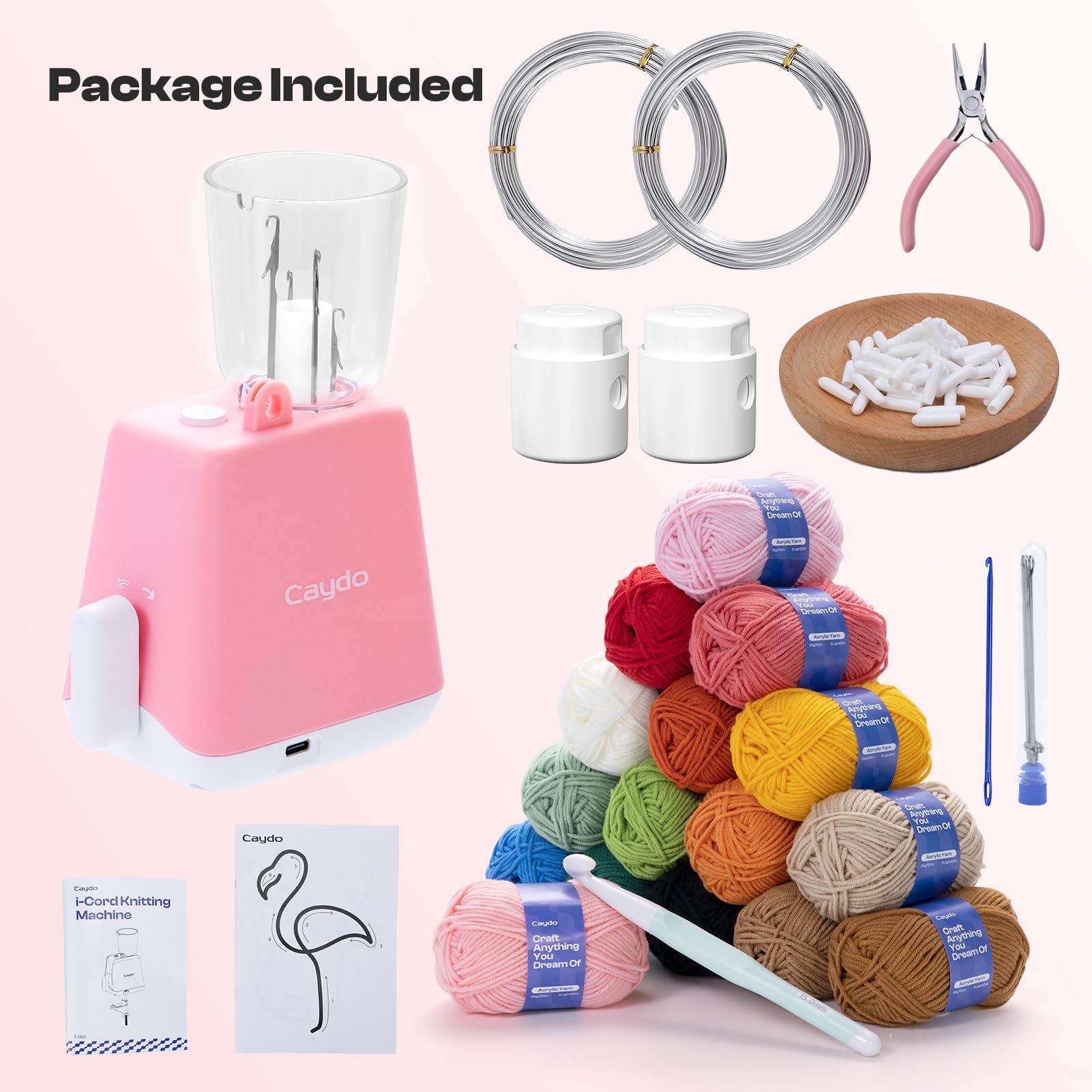 Caydo Tricotin Automático Kit, Eléctrico Maquina de Tricotin, Mini Molino de Tejer, DIY Máquina de Ganchillo para Adultos y Niños