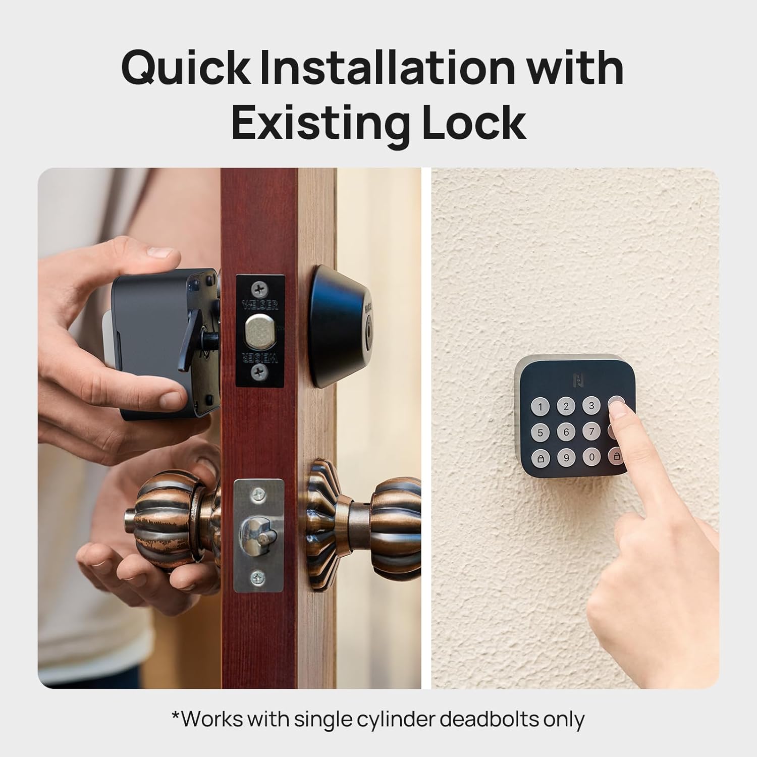 Anona Holo Wi-Fi Smart Lock with Keypad, Keyless Entry Deadbolt Door Lock with App Remote Control, AutoLock  Anomaly Detection, Non-Destructive Installation, Supports Alexa, Apple Home
