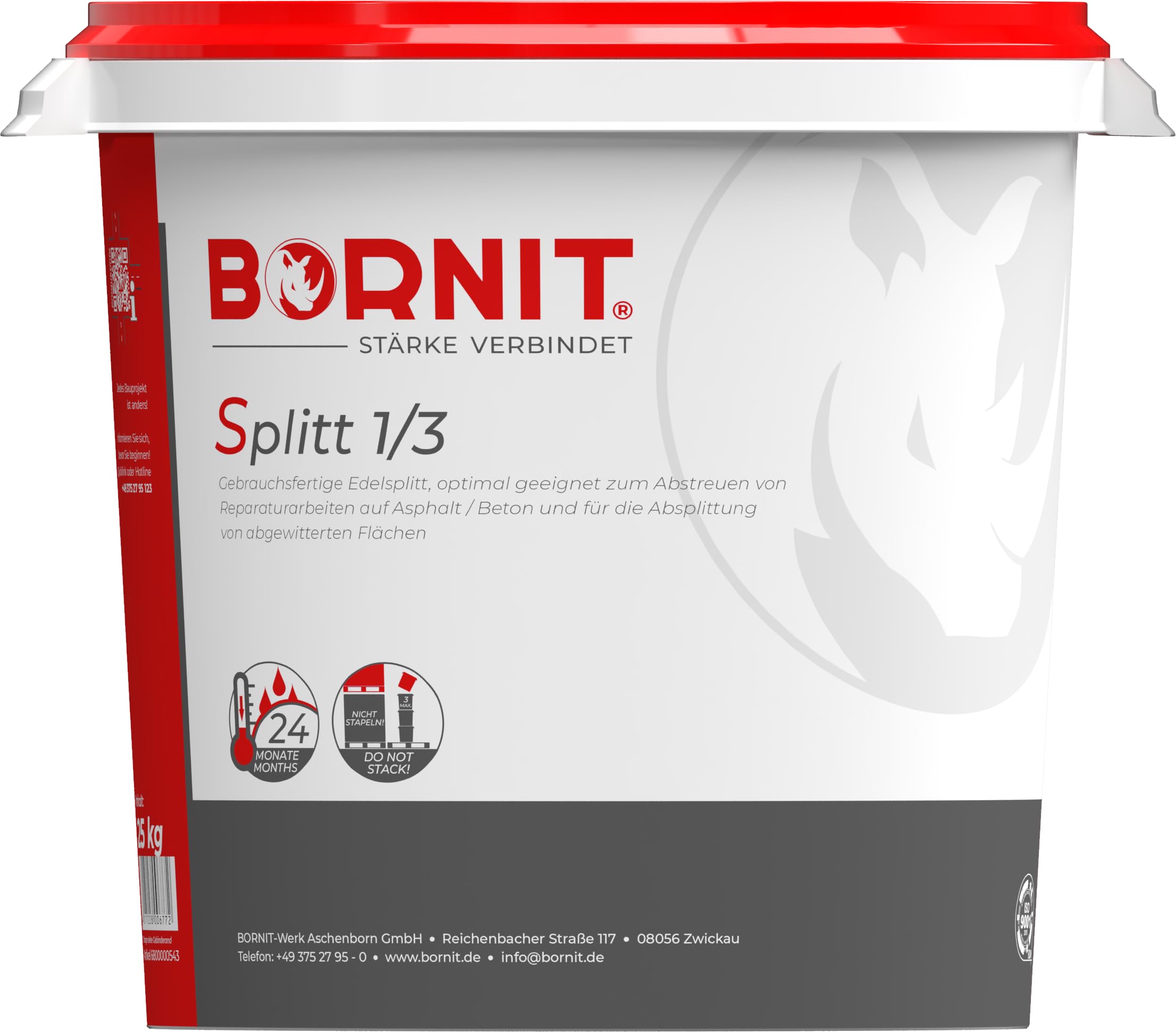 BORNIT Edelsplitt 1/3 Körnung für Asphalt und Beton, 25 kg, Anthrazit-Grau