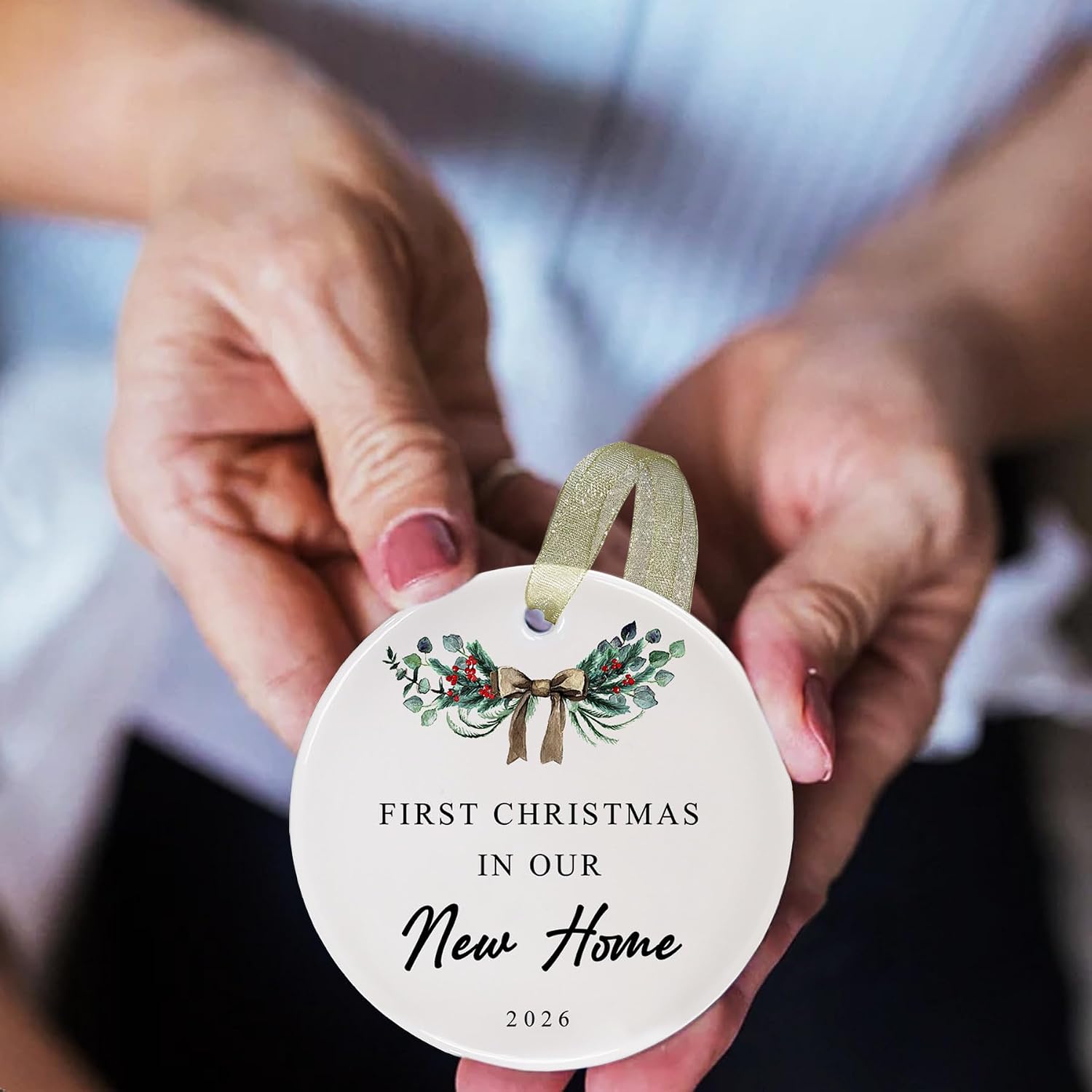 First Christmas in New Home Ornament 2026, Ceramic Housewarming Keepsake image 5