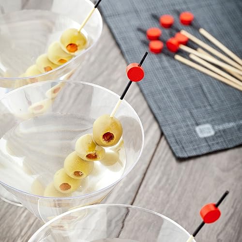 Miniatura 3 de Restaurantware Brochetas decorativas de 4.5 pulgadas, 1000 pinchos decorativos de madera de punta afilada, resistentes, resistentes a las grietas,