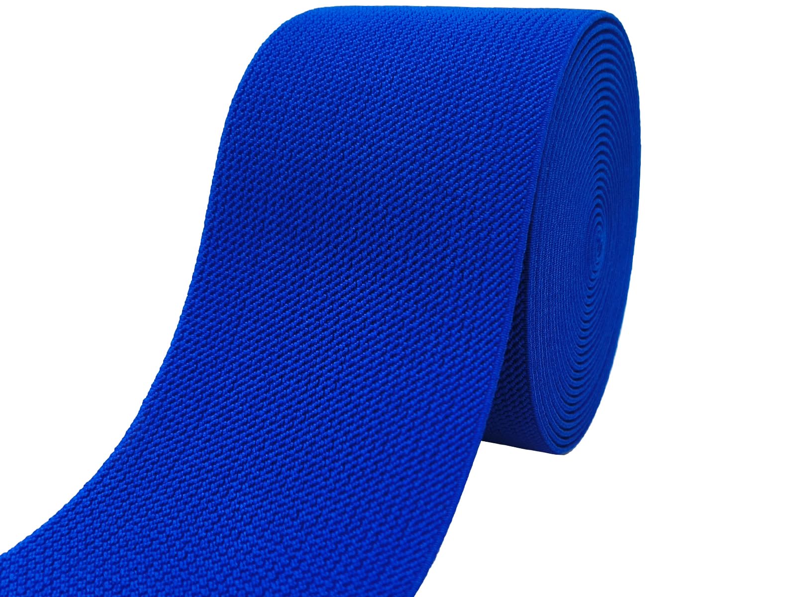 Royal Blue Wide Knit Elastic Band for Sewing 3 inch 5yards Double-Side Twill Woven Elastic Heavy Stretch Elastic Spool Band for Sewing Pants Waist-Wigs-Skirts-Craft-DIY Projects