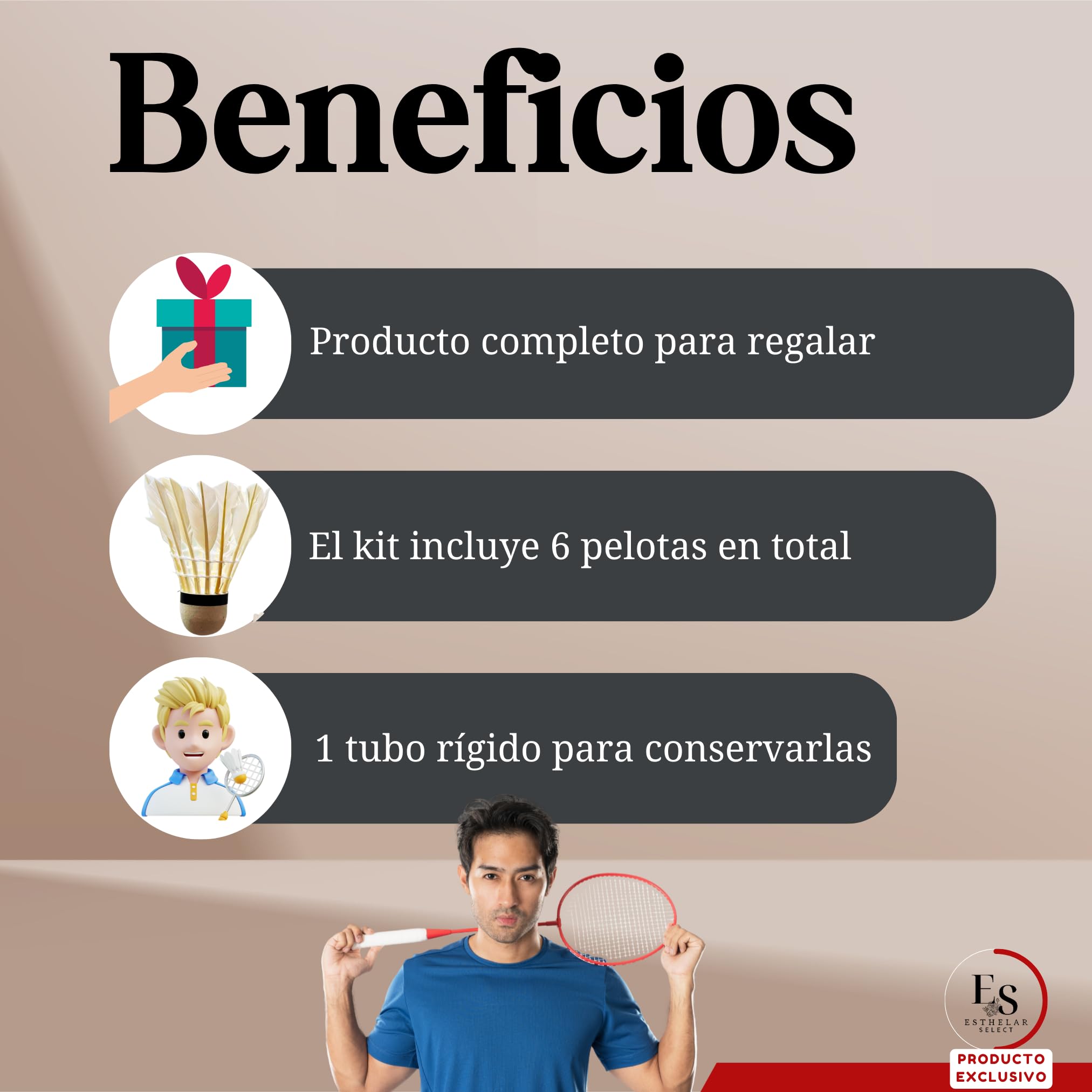 Pelotas Bádminton Pluma Natural Profesionales Resistentes Set 6 Pack Entrenamiento