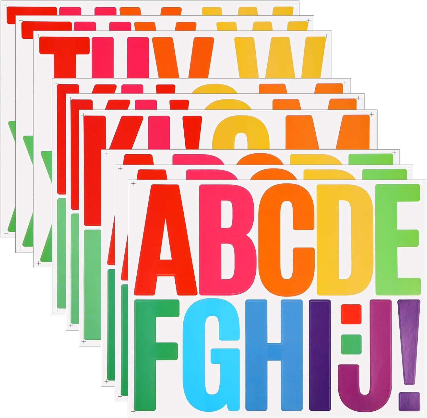 108PCS 3 Inch Large Letter Stickers, 9 Sheets Waterproof Vinyl Letter Self Adhesive Letters Alphabet Stickers Stick on Colorful Sticker Bulletin Board Letters for Classroom Mailbox Home Decor