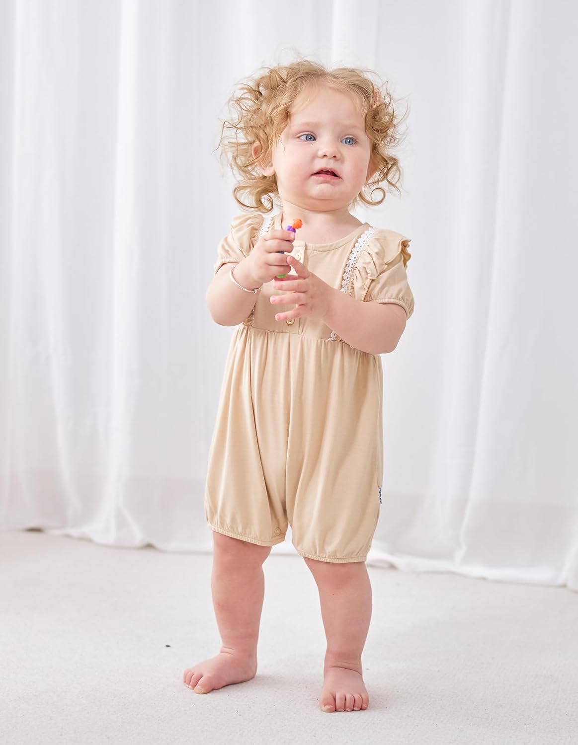 Baby Girls Rompers Jumpsuits Toddler Short Sleeve Infant Sleep and Play Romper Viscose from Bamboo Clothes