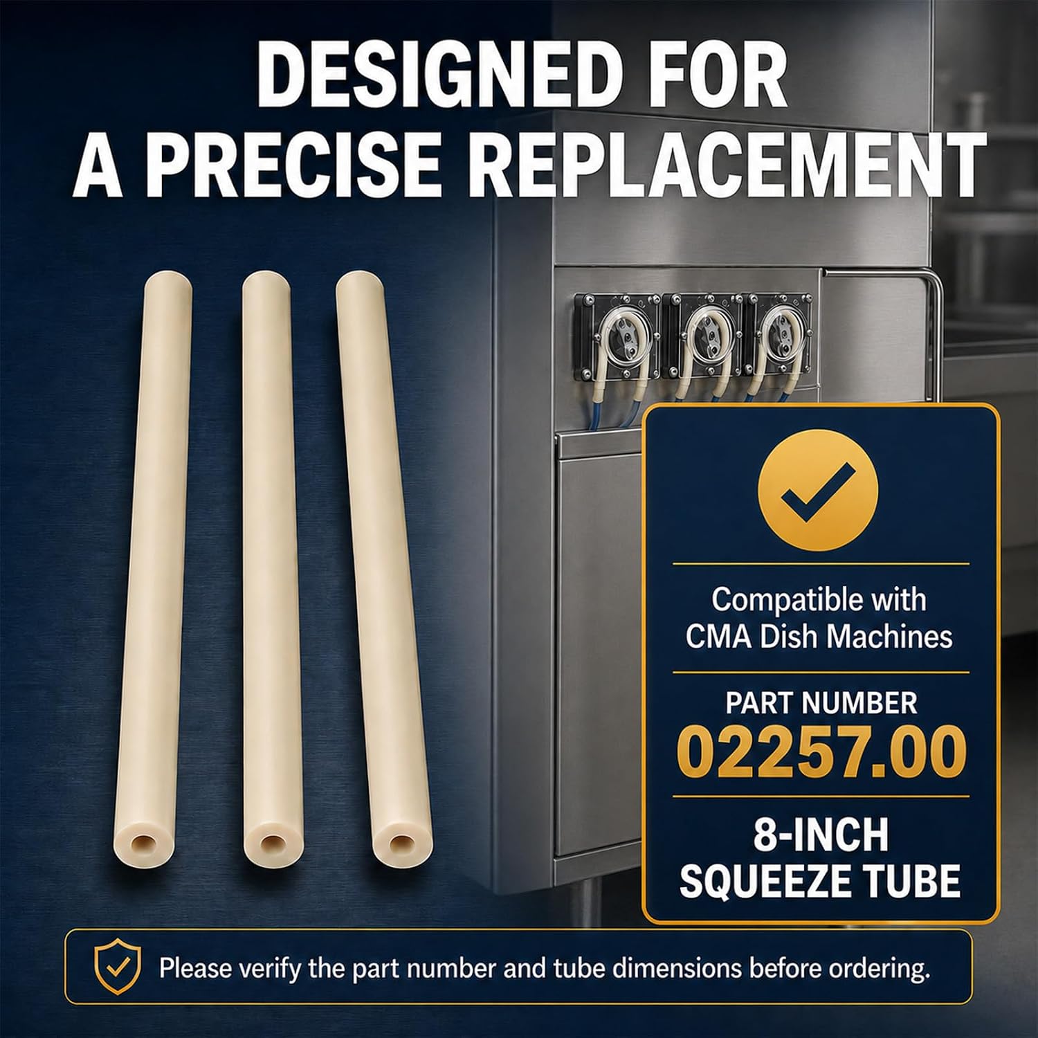 Squeeze Tube Replacement for CMA Dish Machines 02257.00 3 Pack