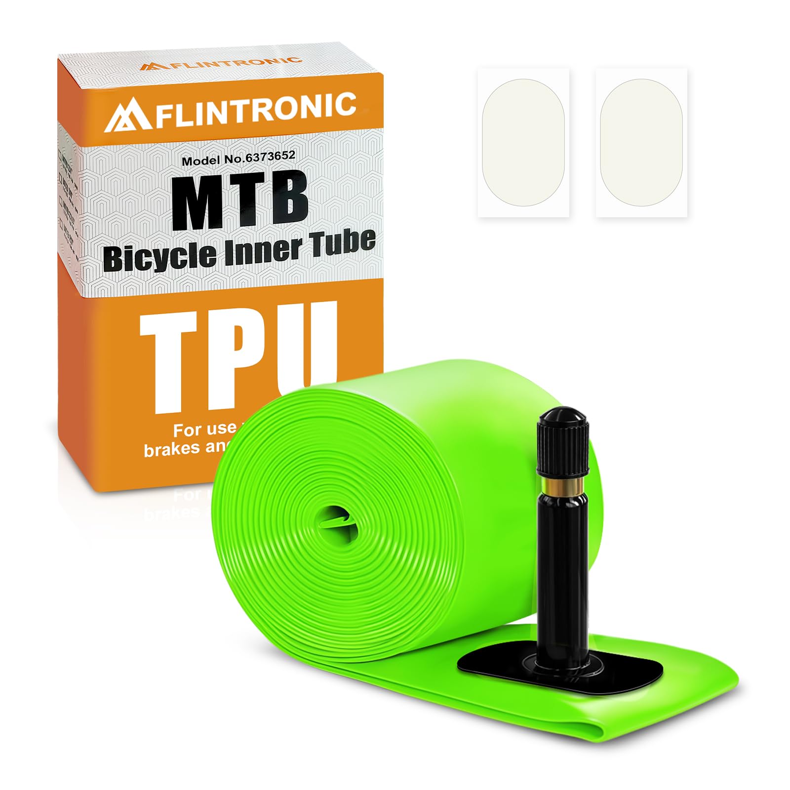 Flintronic TPU Bike Inner Tubes,Ultralight Inner Tube, Compatible with Mountain Bicyble Tire 27.5" x 1.90-2.50, Schrader Valve 45mm for Gravel Bike, Mountain Bike, Green