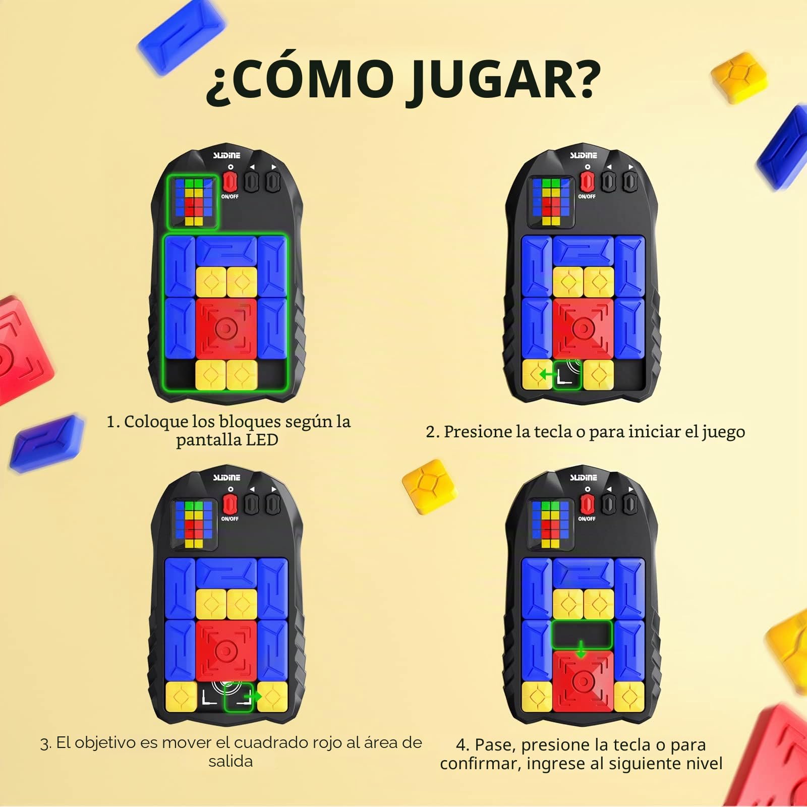 TEMI Super Slide Puzzle Game - Rompecabezas de Masa Deslizante de 500+ Horizonte, Juguetes antiestrés de Viaje, Consola de Mano, Juegos de Aprendizaje, Rompecabezas para Todas Las Edades