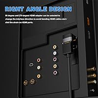 Vista 3 de PANPEO Adaptador HDMI de Ángulo Recto 8K@60Hz, Adaptador HDMI de 90 Grados y 270 Grados (Paquete de 2)
