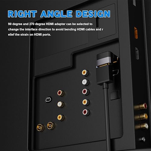 Miniatura 3 de PANPEO Adaptador HDMI de Ángulo Recto 8K@60Hz, Adaptador HDMI de 90 Grados y 270 Grados (Paquete de 2)