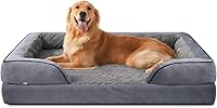 INVENHO Large XL Orthopedic Dog Bed Sofa: Egg-Crate Foam, Waterproof Lining, Machine Washable, Non-Skid for Big Dogs Up to 120 lbs