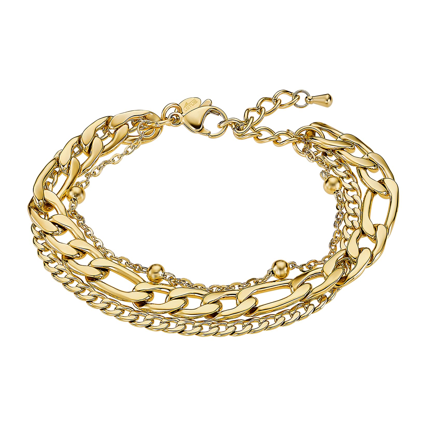 LOTUS STYLE Pulsera Acero Inoxidable Mujer LS2339-2/2 - Sofisticado Brazalete con Pulido y Acabado Refinado - Pulsera Dorada 20 cm - Regalo de Cumpleaños - Aniversario - Ocasiones Especiales