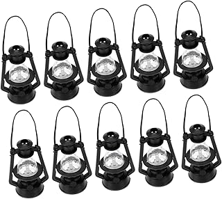 Yardwe 10 Pçs Lâmpada De Querosene Em Miniatura Móveis Minúsculos Acessórios De Mesa Em Miniatura Vintage Luzes Em Miniatura Lâmpada De Casa De Bonecas Em Miniatura Modelo De Lâmpada De