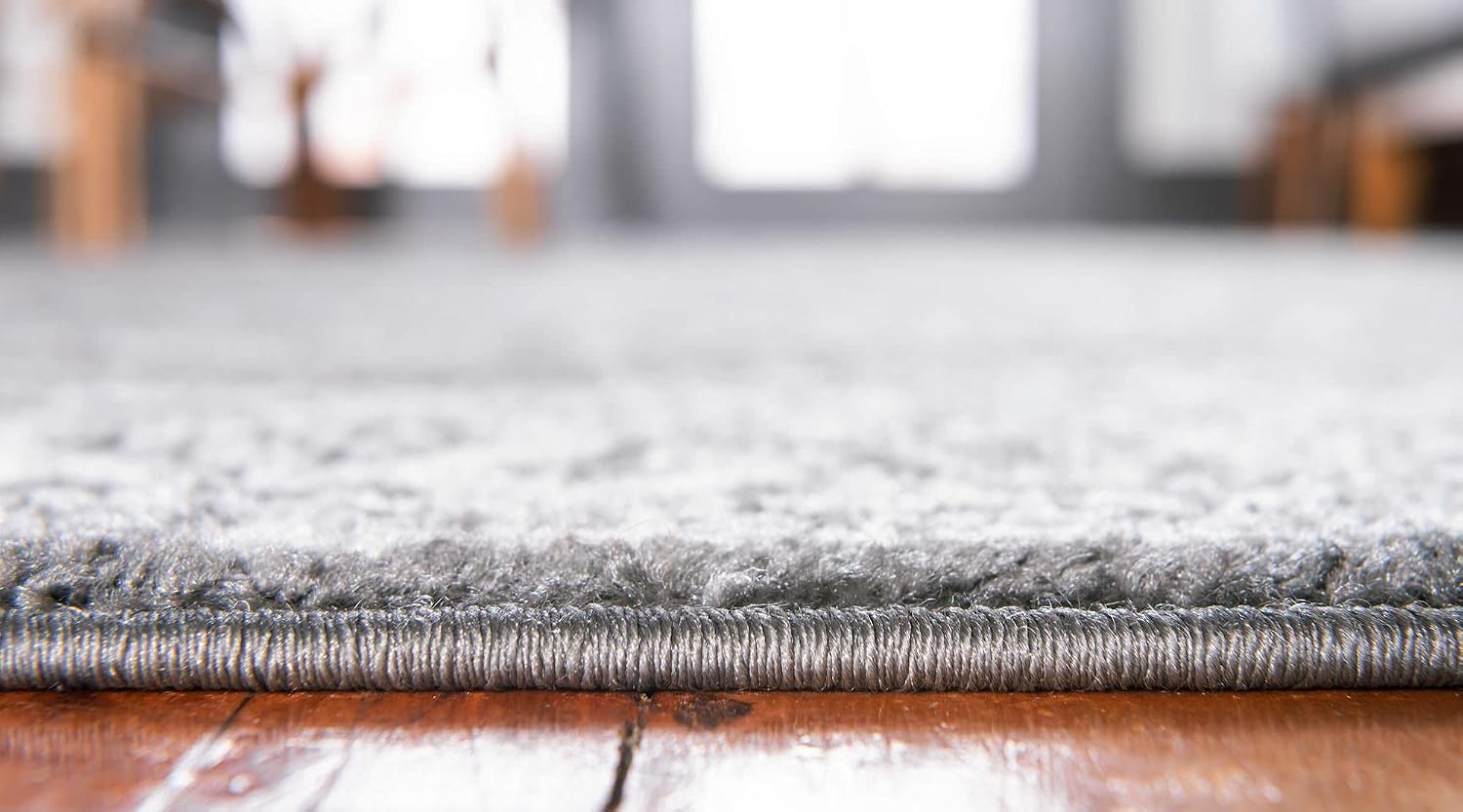 Rugs.com Dover Collection Rug – 5 Ft Round Dark Gray Low-Pile Rug Perfect for Kitchens,Dining Rooms,Dark Grey