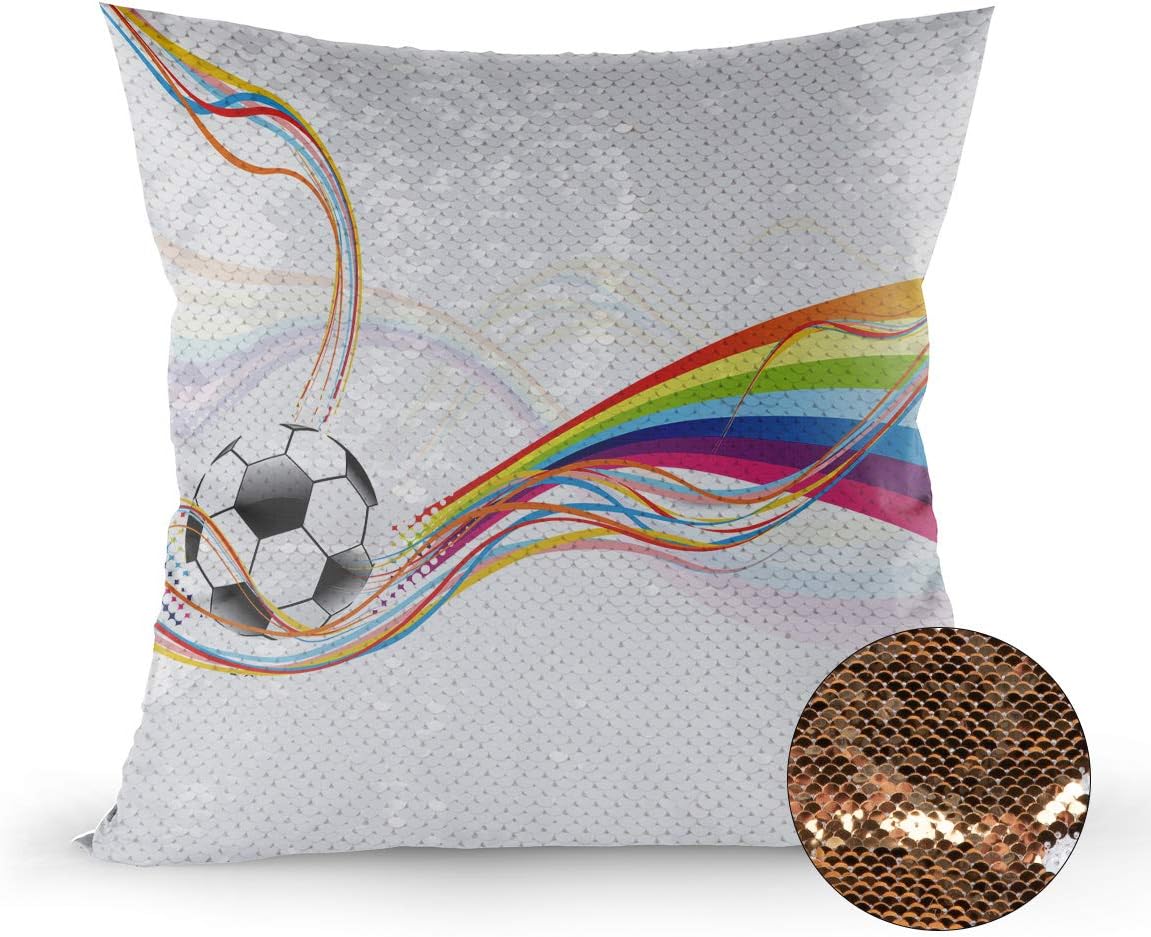 rainbow sequin pillow