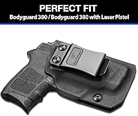 Vista 4 de Funda Bodyguard 380, funda IWB Kydex compatible con M&P Bodyguard 380 Auto & Integrated Laser Pistol, funda de transporte oculta interior, Adj.