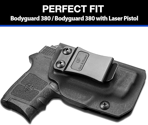 Miniatura 4 de Funda Bodyguard 380, funda IWB Kydex compatible con M&P Bodyguard 380 Auto & Integrated Laser Pistol, funda de transporte oculta interior, Adj.