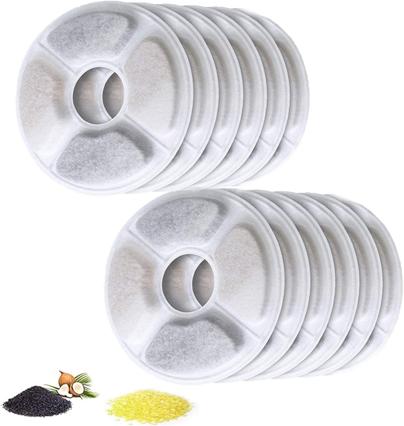 TUOWS Cat Water Fountain Filter Dog Fountain Replacement Filters，Carbon Filters for Automatic Water Dispenser