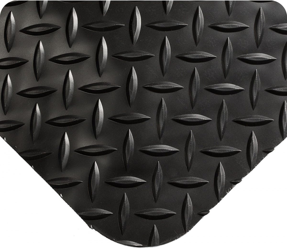 Wearwell 495.916x2x26BK Diamond-Plate Select Mat, 26' Length x 2' Width x 9/16" Thick, Black