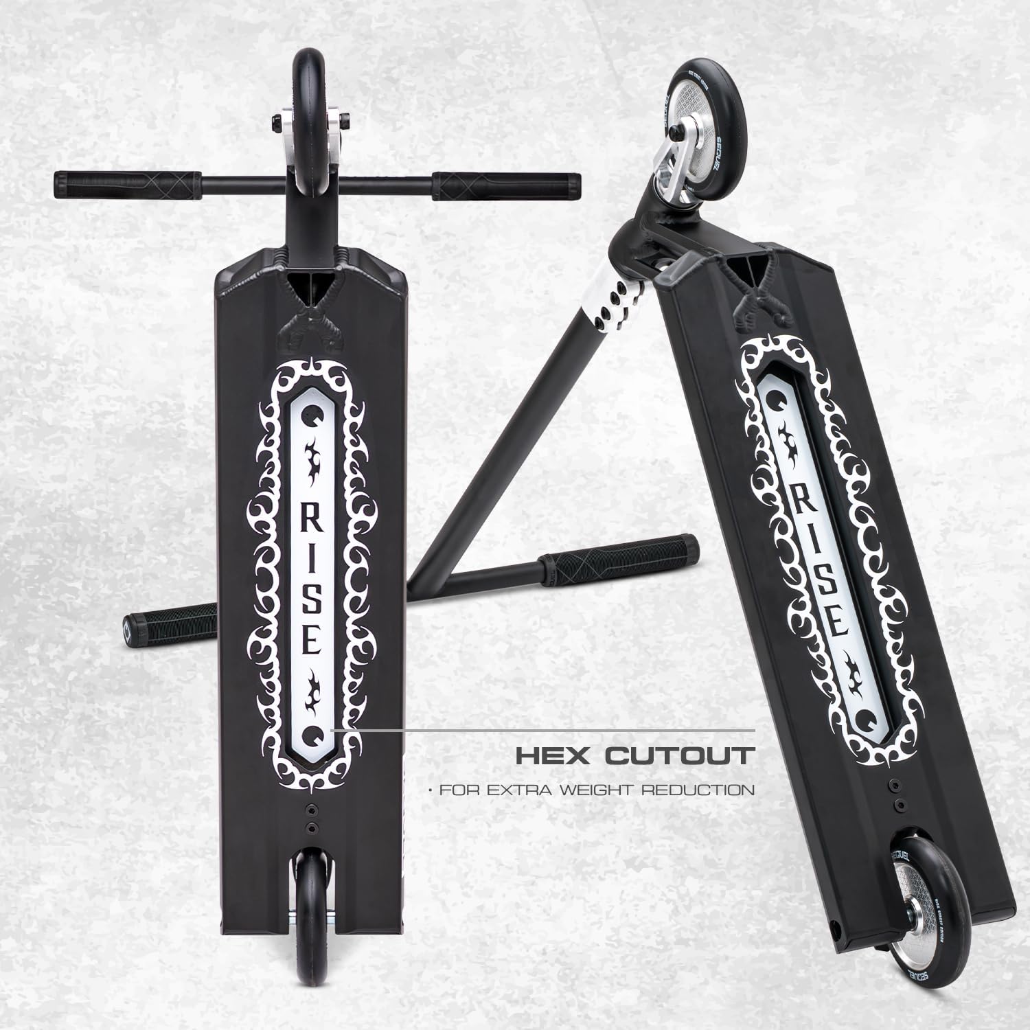 Sequel Rise Stunt Scooter – Complete Pro Trick Scooter with Aluminum Frame, 110mm Wheels, 220 lbs Weight Capacity, Ages 8+