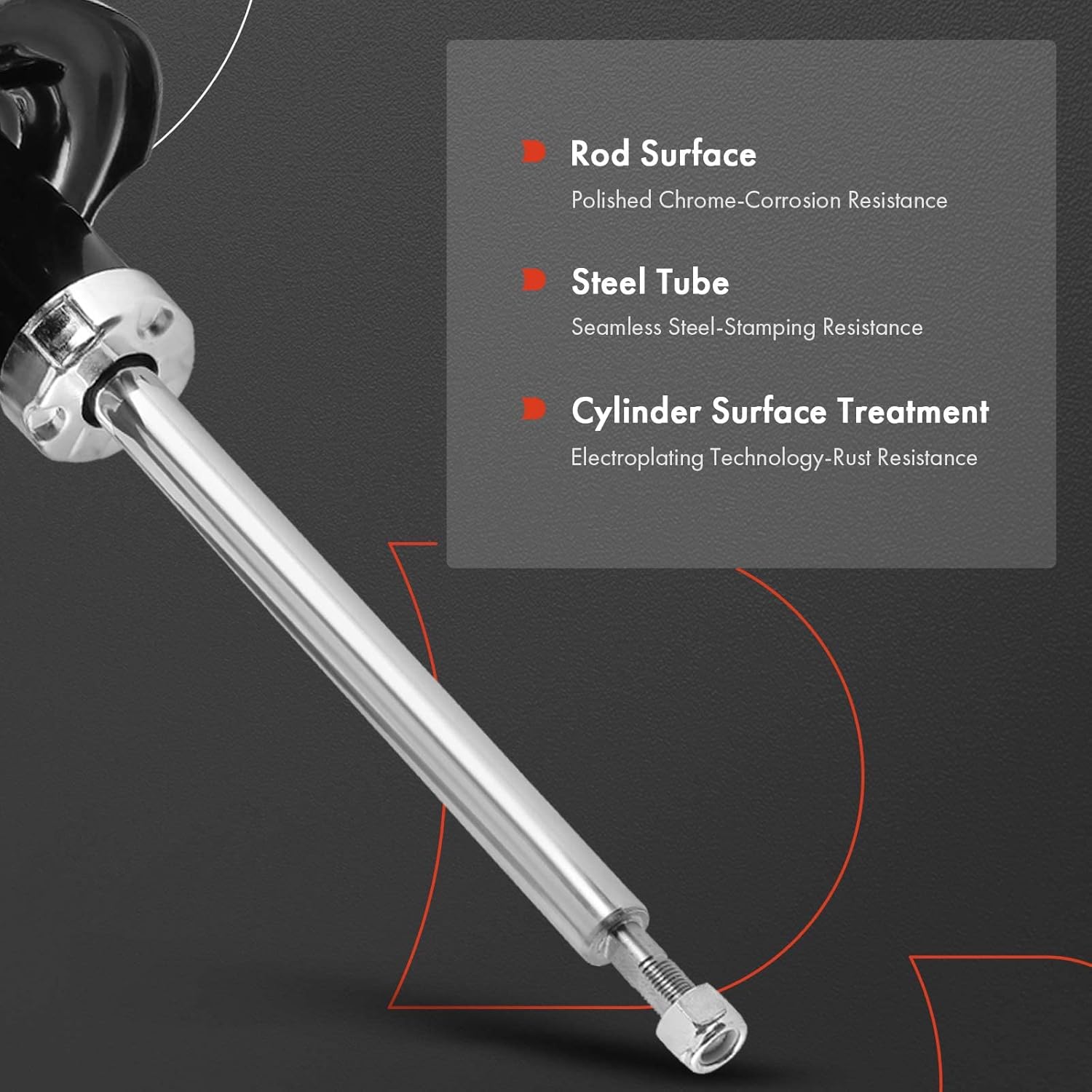 A-Premium Rear Struts Compatible with Hyundai Elantra 2000-2006 - 2x Replacement Suspension Bare Strut Shock without Coil Spring