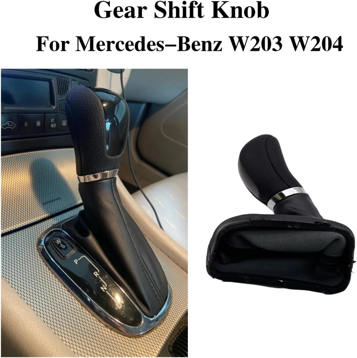 Car Automatic Transmission Gear Shift Knob with Gaitor Boot Compatible for Mercedes-Benz W203 W204