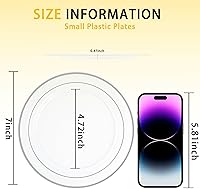 Vista 56 de I00000 60PCS Clear Gold Dessert Plates, Clear Plastic Plates with Gold Rim 7 Inch, Fancy Disposable Wedding Plate Heavy Duty for Thanksgiving