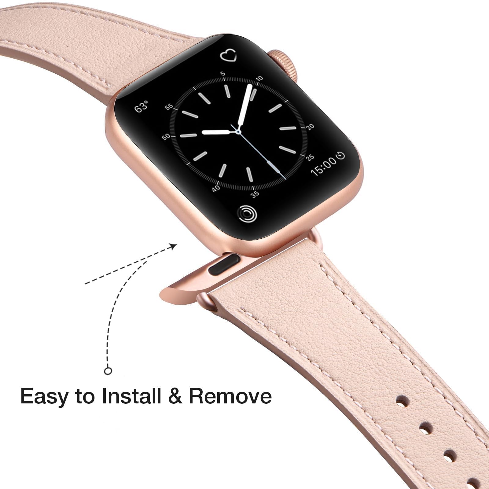 Amazon.com: MNBVCXZ Genuine Leather Band Compatible with Apple