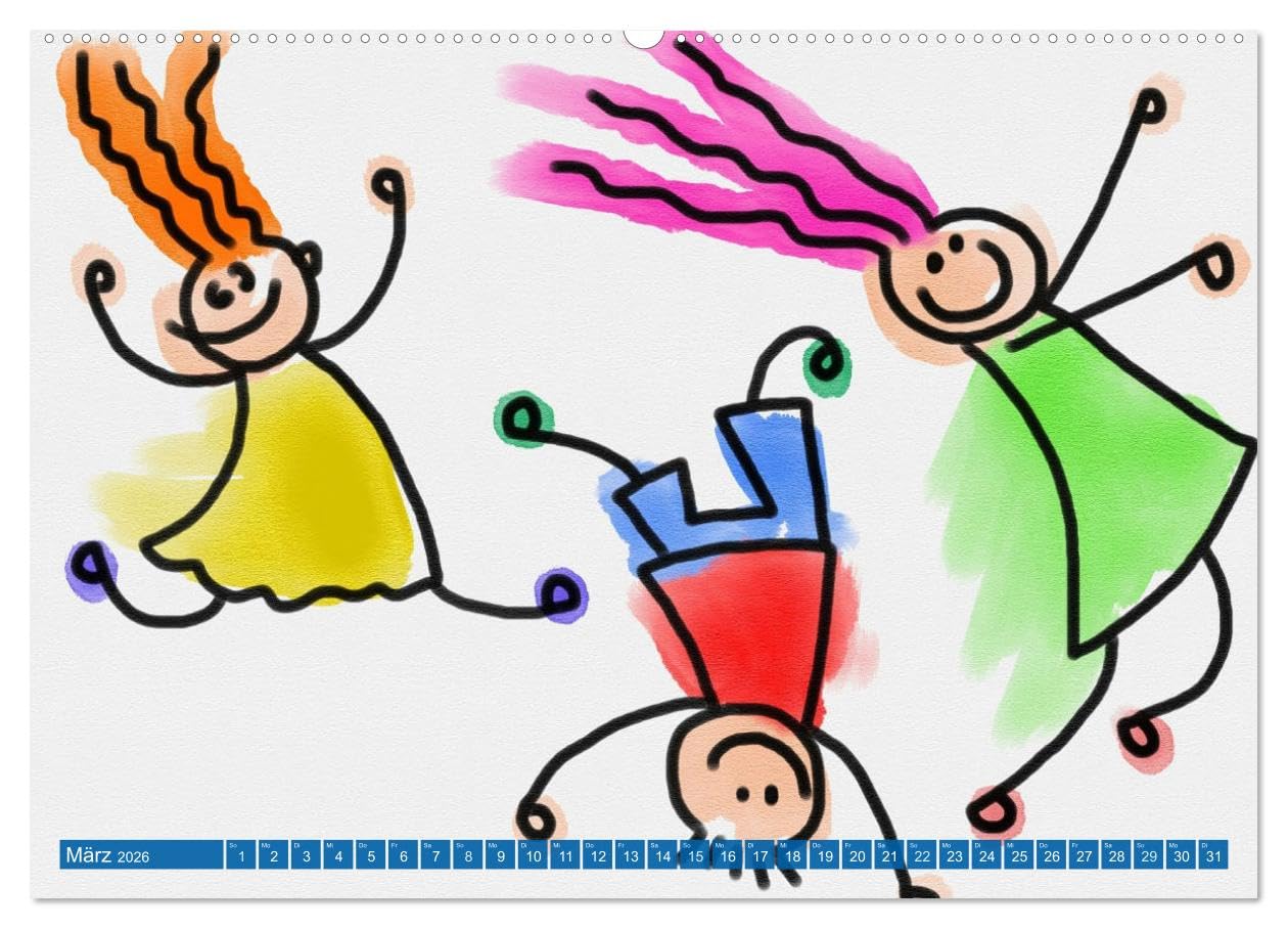Spiel, Spaß und Freunde. Lustiger Kinderkalender (Wandkalender 2026 DIN A2 quer), CALVENDO Monatskalender: Lustige und farbenfrohe Motive für Kinder und Familien (CALVENDO Kunst)