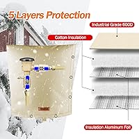 Vista 3 de TOHONFOO 2-Way Opening Backflow Preventer Pipe Insulation Cover (5°F) - Irrigation Sprinkler Valve Cover - Water Well Pump Cover - Sturdy 5 Layers