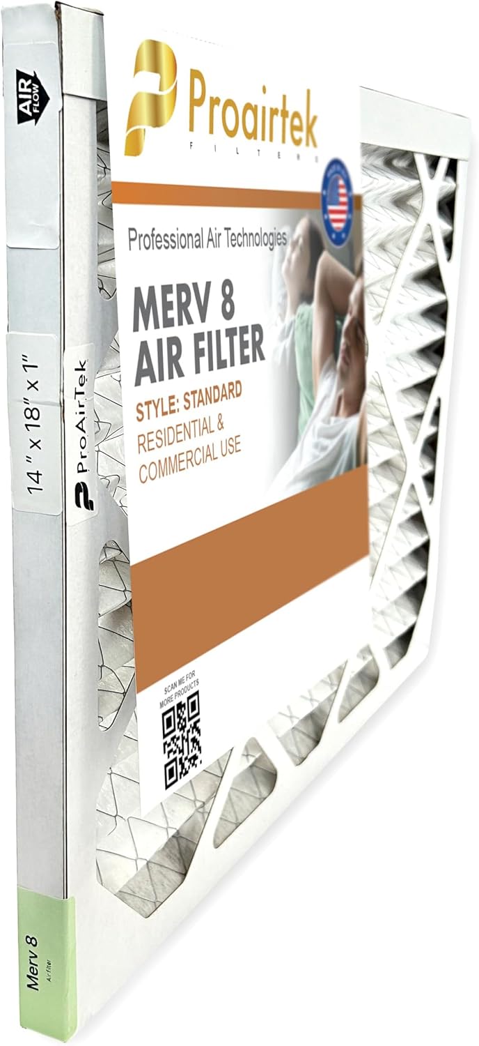 Proairtek AF14181M08SWH Model 14x18x1 Pack of 2 Air Filters, MERV 8; Ideal for Anyone Wanting Clean, Crisp Air in Their Home