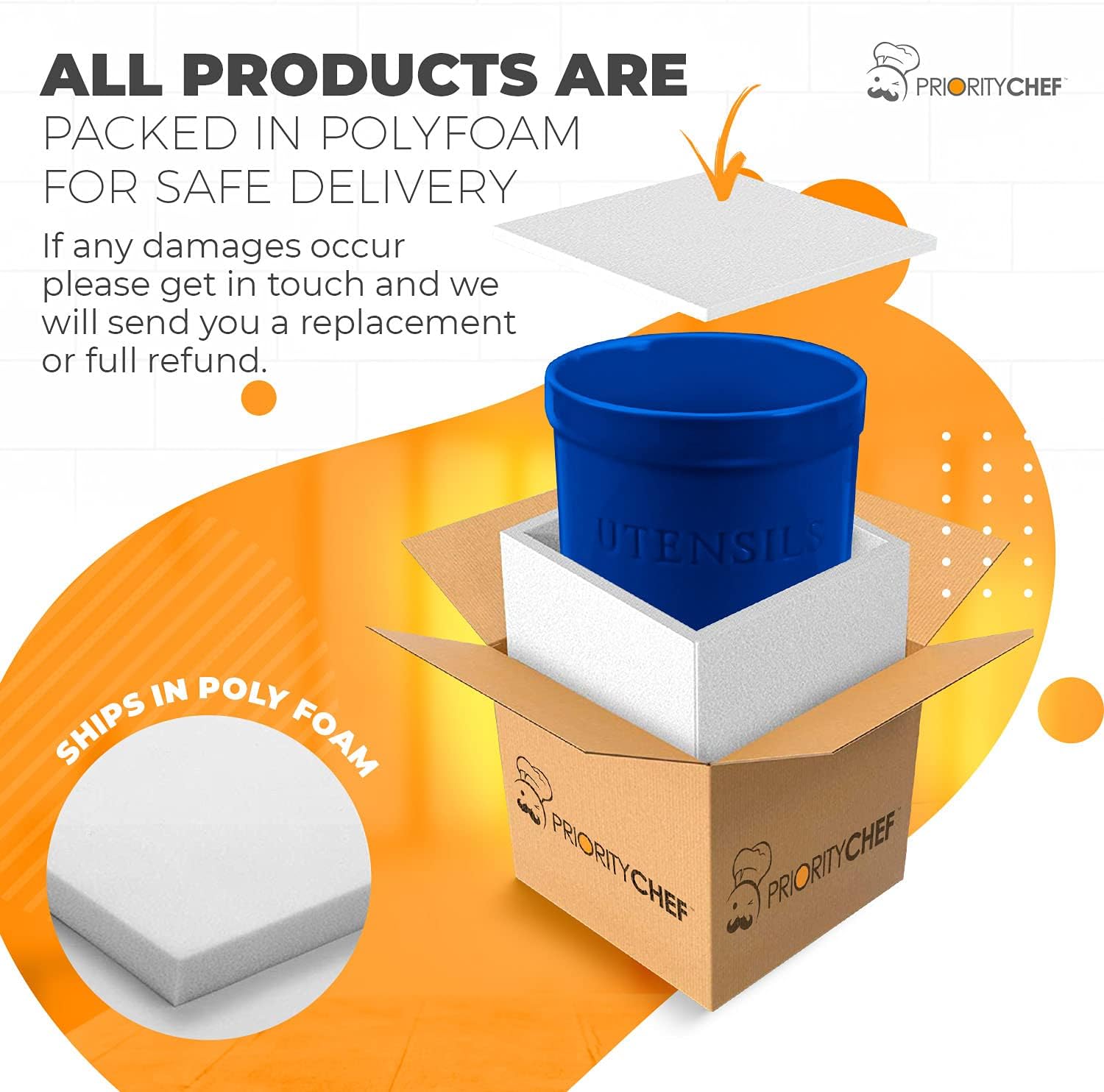 PriorityChef Kitchen Utensil Holder for Countertop, Heavy Ceramic Utensils Caddy, Large Spatula Organizer Utensil Crock - Dark Blue : Home & Kitchen